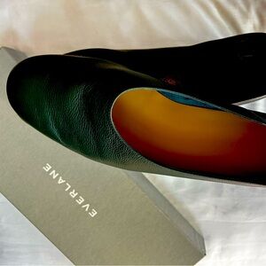 Everlane Italian Leather Day Glove Ballet Flats. Dark Green. Sales Final